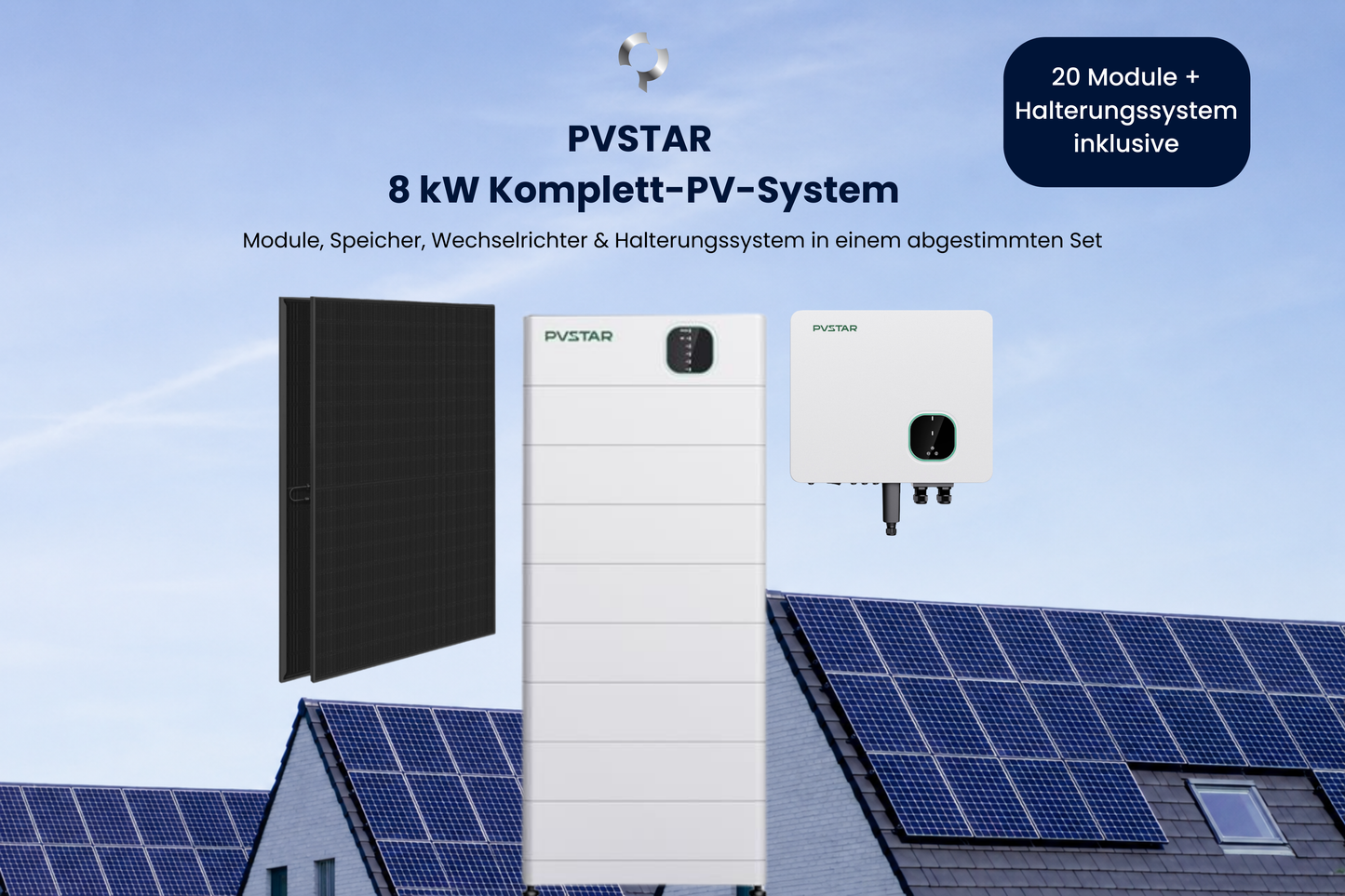 PVSTAR 8kW Komplettsystem – Hybrid-Solaranlage mit Speicher
