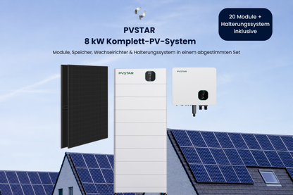 PVSTAR 8kW Komplettsystem – Hybrid-Solaranlage mit Speicher