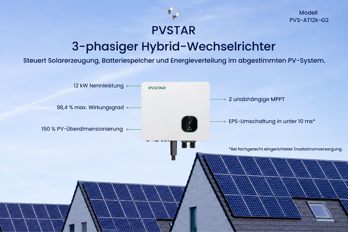 PVSTAR 12kWp PV-Komplettset mit 12kWh Speicher & inkl. Halterungssystem