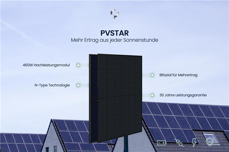 PVSTAR 12kW Komplettsystem – Hybrid-Solaranlage mit Speicher