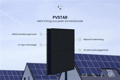 PVSTAR 12kW Komplettsystem – Hybrid-Solaranlage mit Speicher