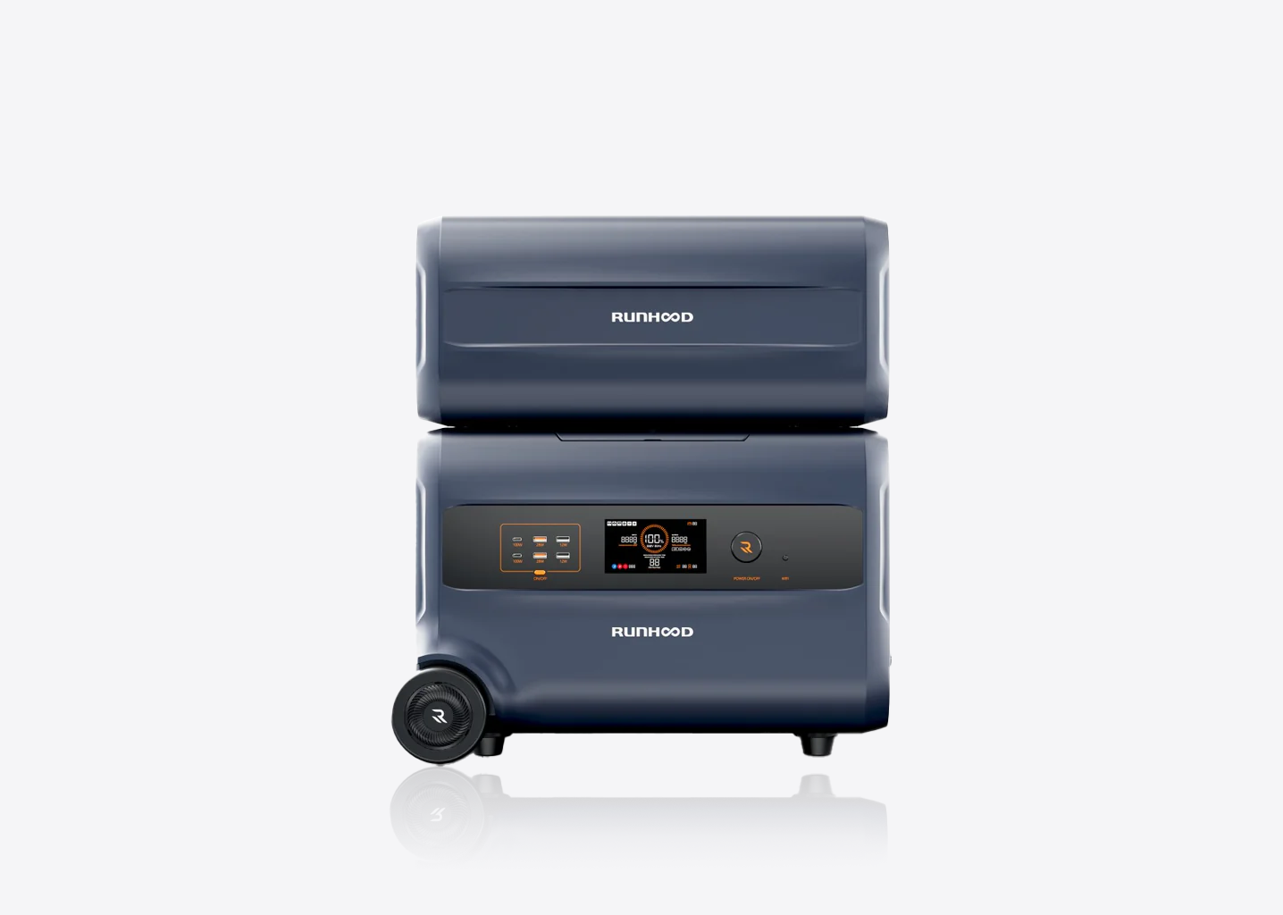 RUNHOOD F2400 – Balkonkraftwerk mit Speicher (LiFePO₄ 2400 Wh / 2400 W)