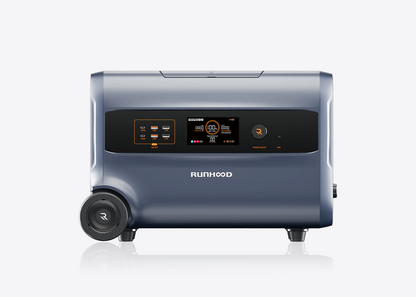 RUNHOOD F2400 – Balkonkraftwerk mit Speicher (LiFePO₄ 2400 Wh / 2400 W)