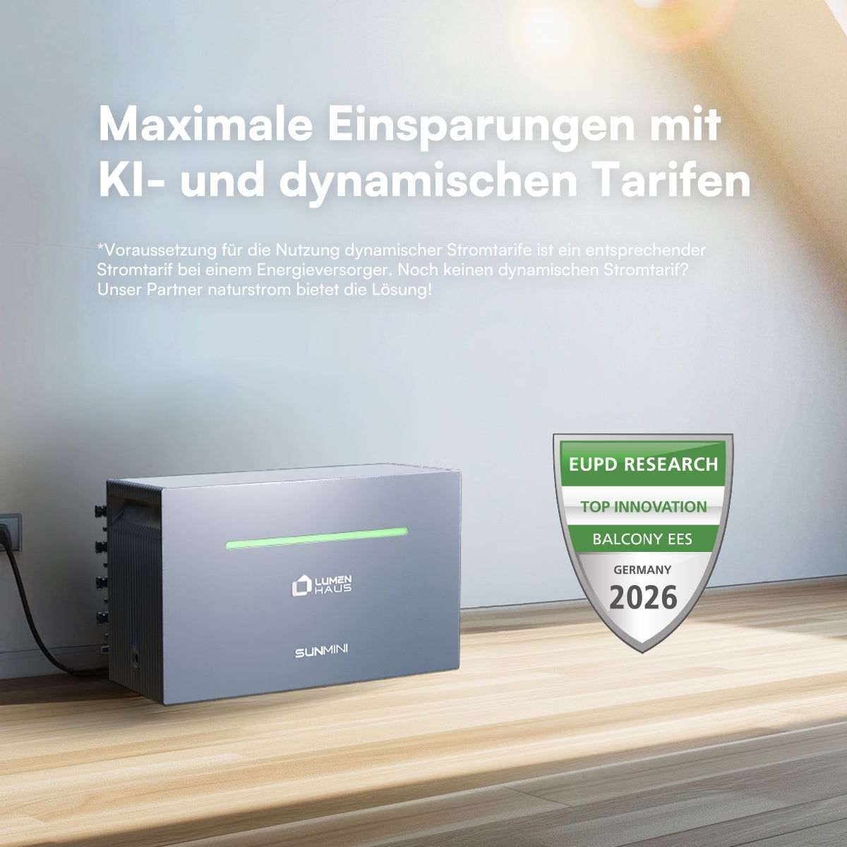LumenHaus SunMini – Balkonkraftwerk-Speichersystem (4 kWh, 2.500 W)