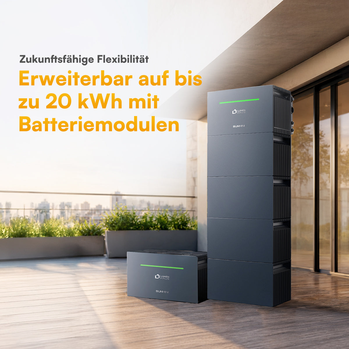 LumenHaus SunMini – Balkonkraftwerk-Speichersystem (4 kWh, 2.500 W)