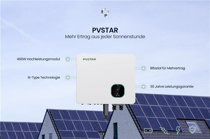 PVSTAR 12kW Komplettsystem – Hybrid-Solaranlage mit Speicher
