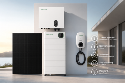 PVSTAR 12kW Komplettsystem – Hybrid-Solaranlage mit Speicher