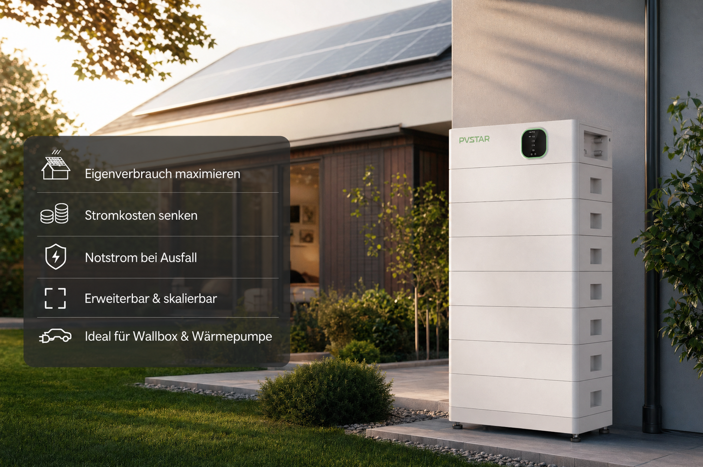 PVSTAR 8kW Komplettsystem – Hybrid-Solaranlage mit Speicher