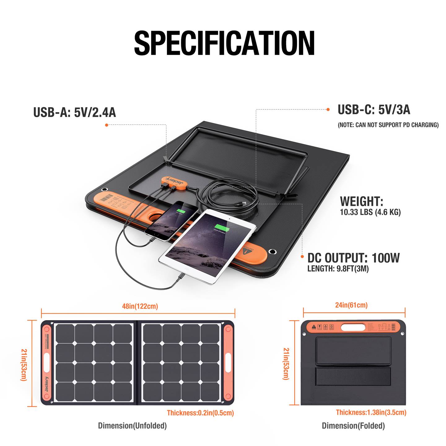 Jackery SolarSaga 100 – Faltbares Solarpanel (100 W)